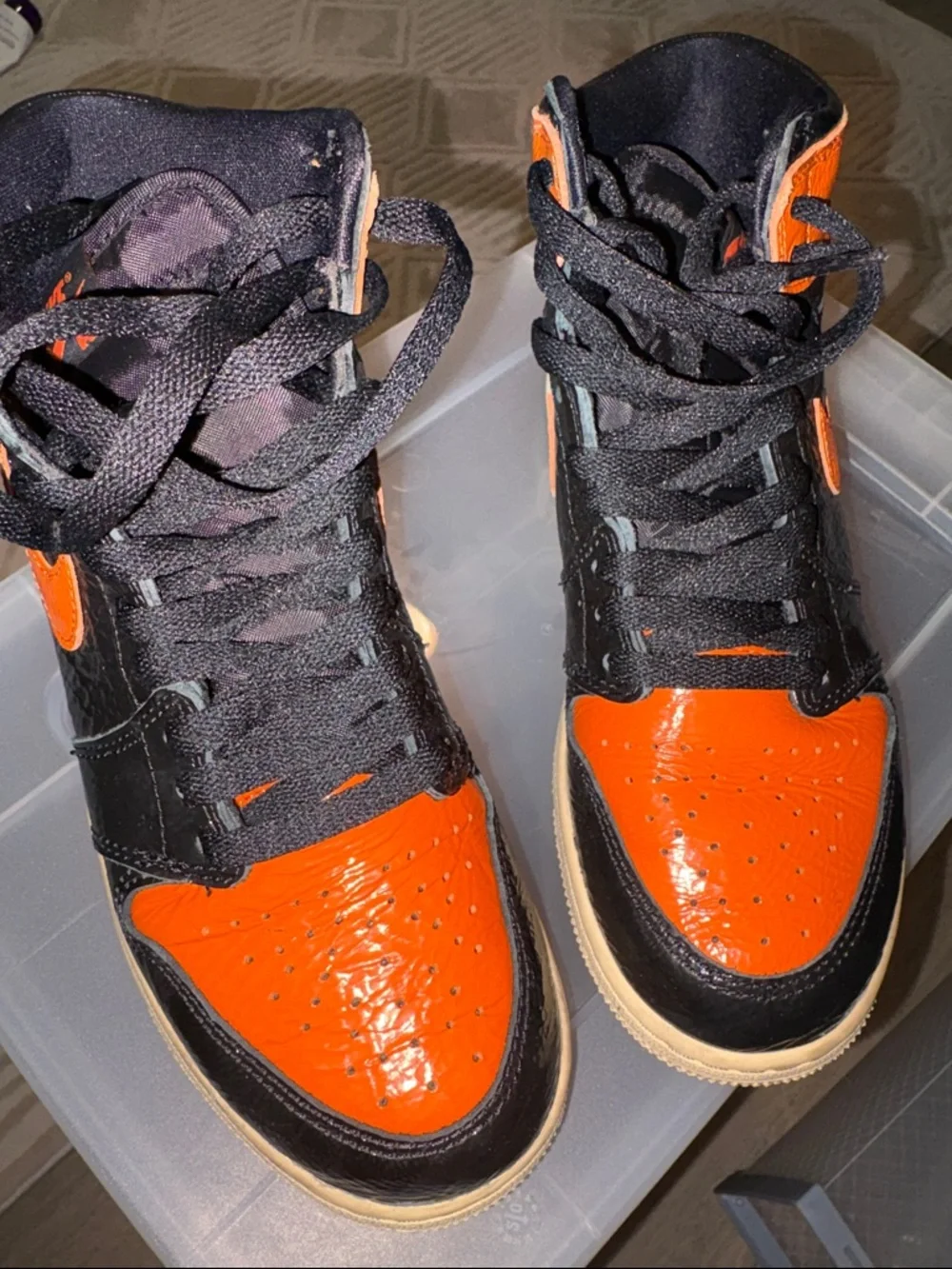 Nike Kids Orange and Black High-Top Sneakers - Picture 7 of 7